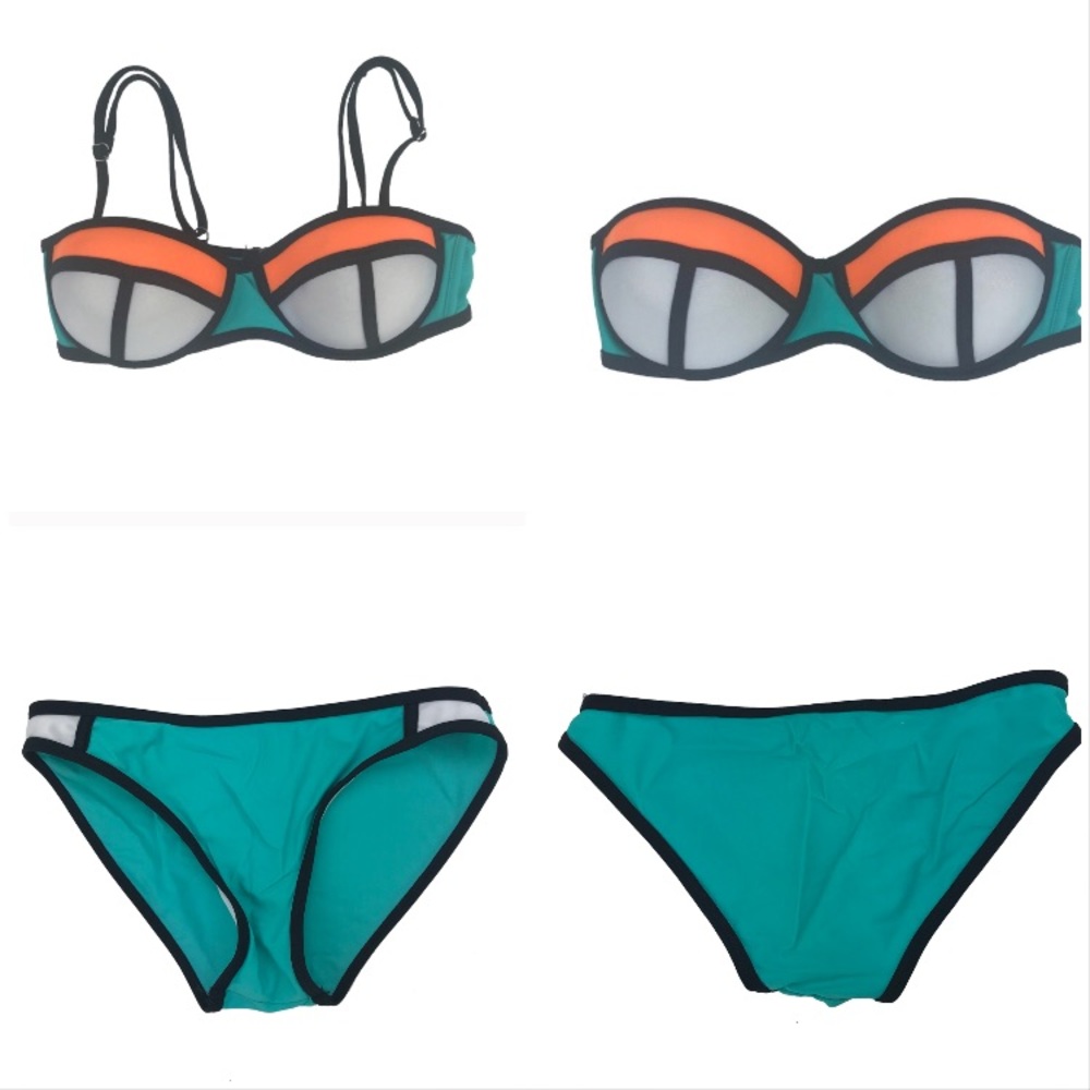 Color Block Bikini Womens Small 32B Push-Up